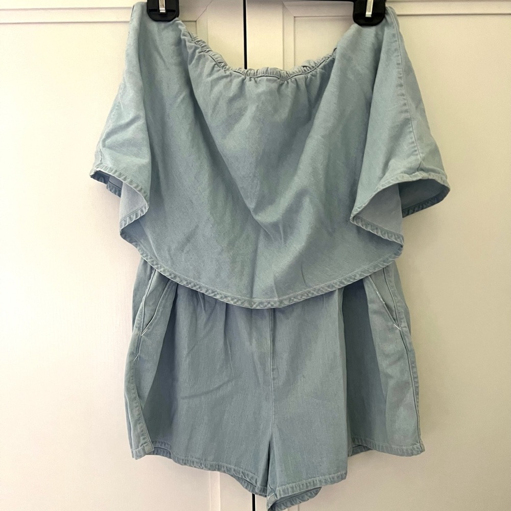 Calzedonia cobey romper in chambray denim blue, Size M